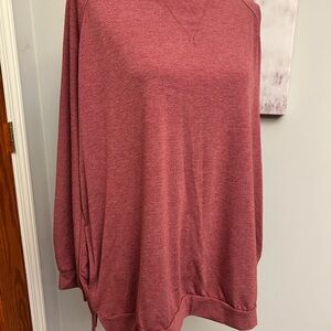 Emerald Burgundy Long Sleeve Top